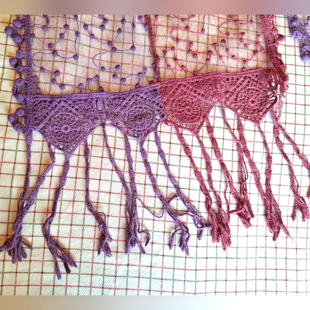 Lacey transparent scarf